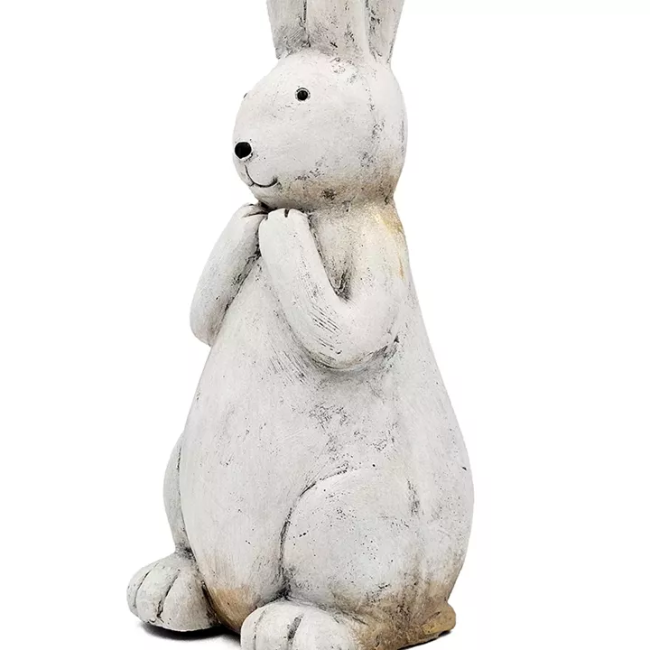 Artekko Animal Διακοσμητικός Λαγός από Μαγνήσιο σε Λευκή Πατίνα (18.5x18x50)cm