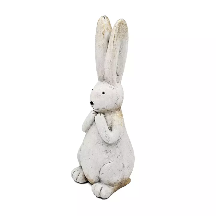 Artekko Animal Διακοσμητικός Λαγός από Μαγνήσιο σε Λευκή Πατίνα (18.5x18x50)cm