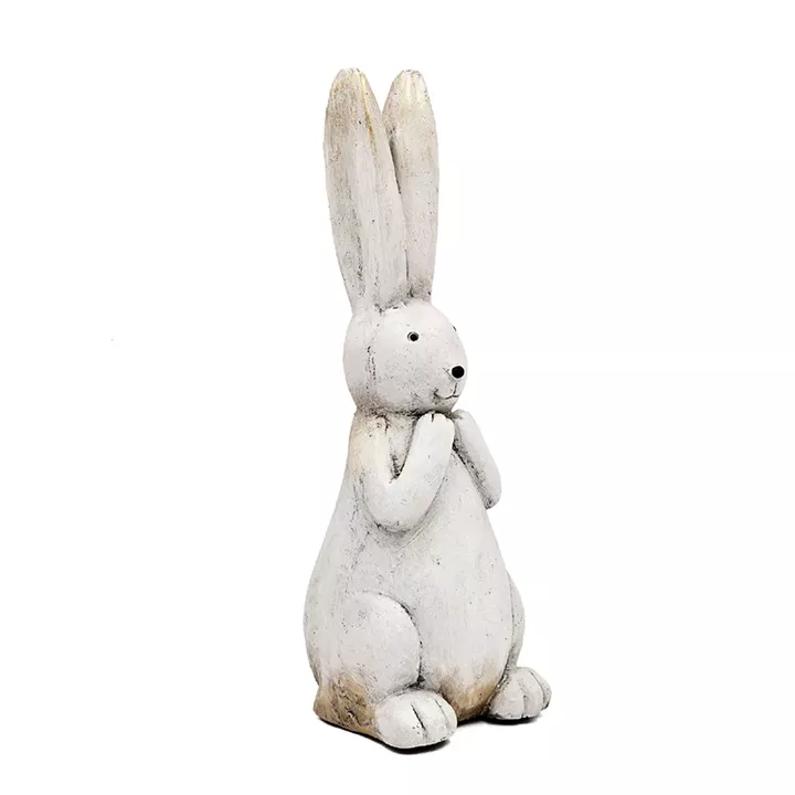 Artekko Animal Διακοσμητικός Λαγός από Μαγνήσιο σε Λευκή Πατίνα (18.5x18x50)cm