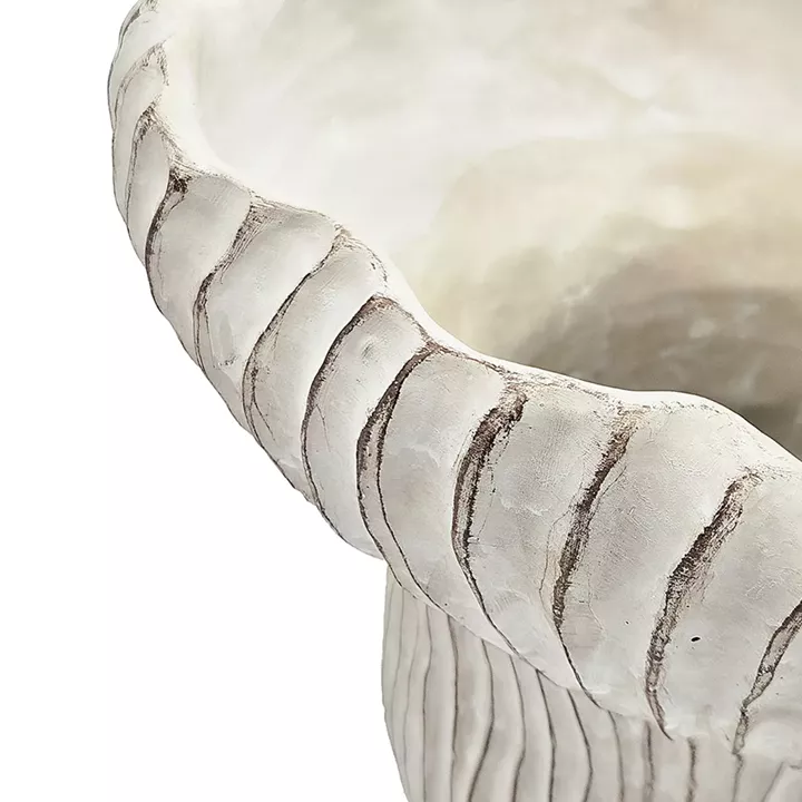 Artekko Cement Μπεζ Τσιμεντένιο Διακοσμητικό Δοχείο Κασπώ (23.5x22.5x22)cm