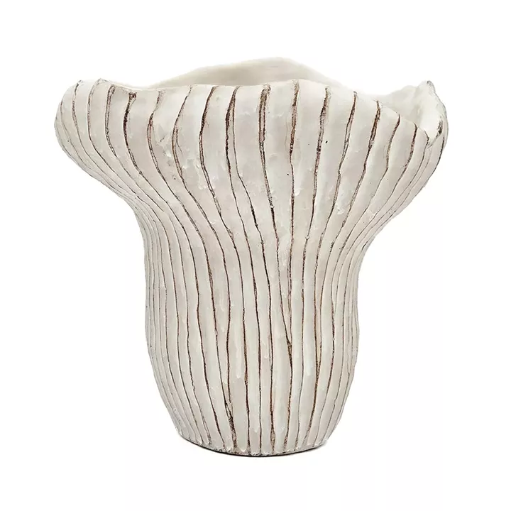 Artekko Cement Μπεζ Τσιμεντένιο Διακοσμητικό Δοχείο Κασπώ (23.5x22.5x22)cm