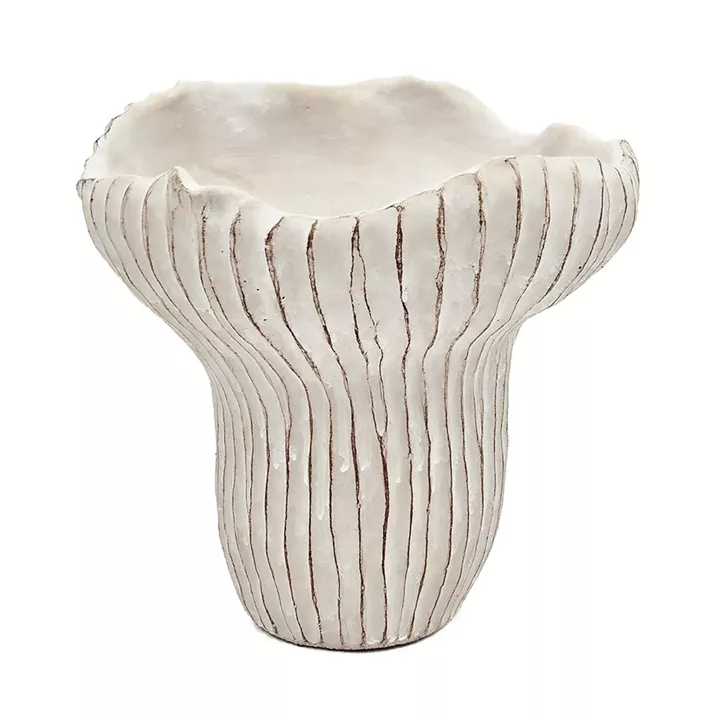 Artekko Cement Μπεζ Τσιμεντένιο Διακοσμητικό Δοχείο Κασπώ (23.5x22.5x22)cm