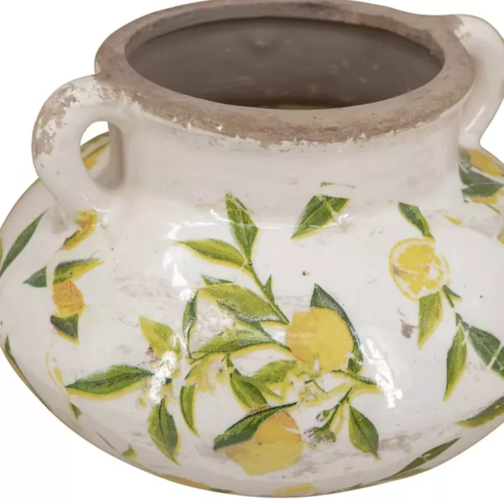 Artekko Lemon Λευκό Κεραμικό Βάζο με Λεμόνια (13.2x20.5x20.5)cm