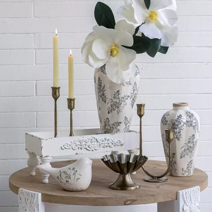 Artekko Solis Χρυσά Μεταλλικά Κηροπήγια (7.6x7.6x25.4)cm (7.6x7.6x20.3)cm 2pcs