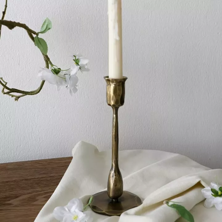 Artekko Solis Χρυσά Μεταλλικά Κηροπήγια (7.6x7.6x25.4)cm (7.6x7.6x20.3)cm 2pcs