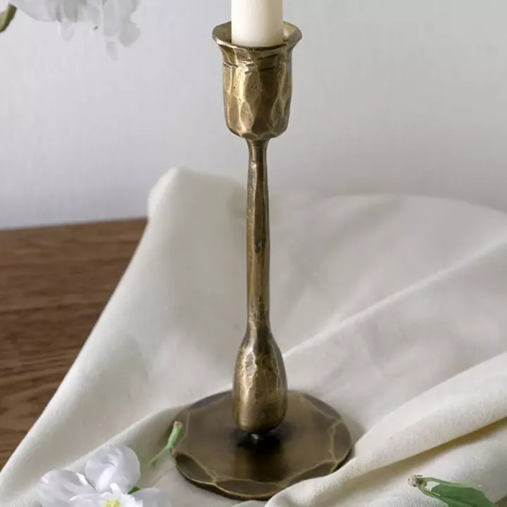 Artekko Solis Χρυσά Μεταλλικά Κηροπήγια (7.6x7.6x25.4)cm (7.6x7.6x20.3)cm 2pcs