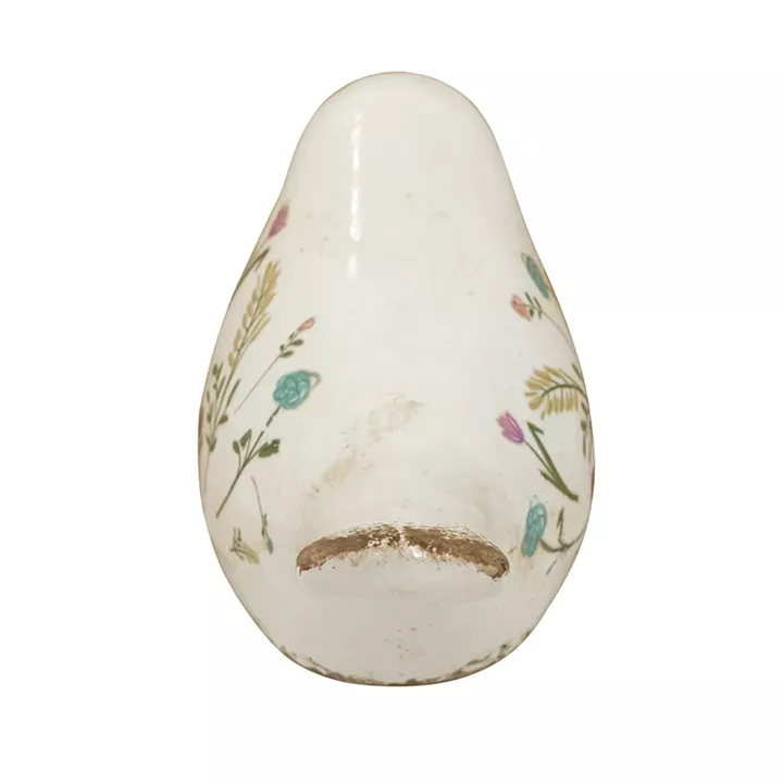 Artekko Aging Λευκό Κεραμικό Διακοσμητικό Πουλί με Λουλούδια (20.5x9x11.5)cm