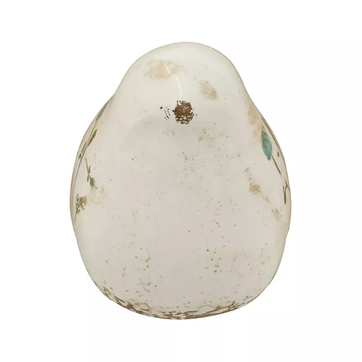 Artekko Aging Λευκό Κεραμικό Διακοσμητικό Πουλί με Λουλούδια (20.5x9x11.5)cm