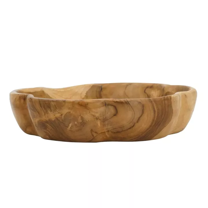 Artekko Woody Διακοσμητικό Μπολ από Ξύλο Teak (30x30x6)cm