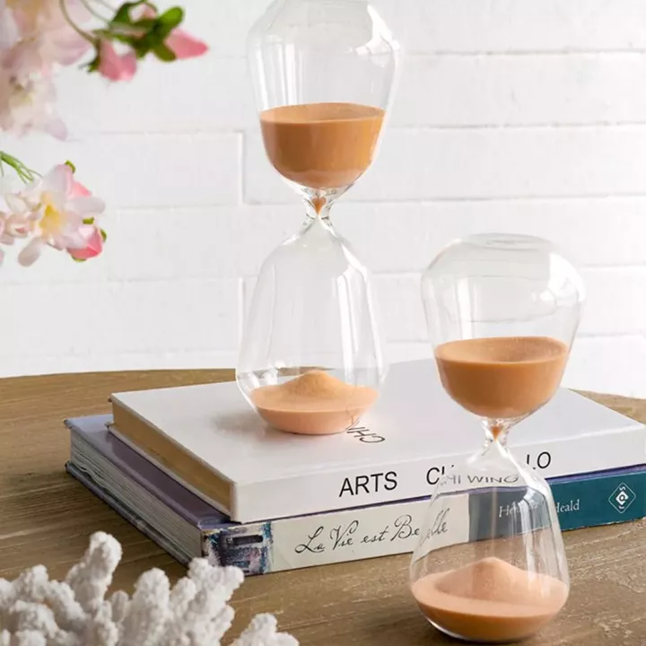 Artekko Hourglass Γυάλινη Κλεψύδρα με Πορτοκαλί Άμμο (8.3x8.3x20.3)cm