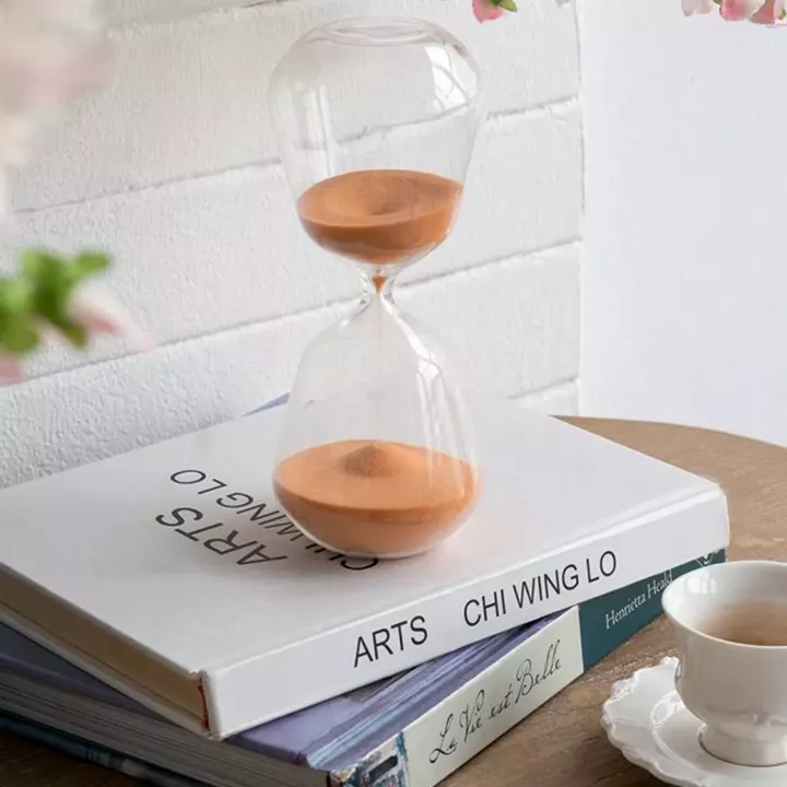 Artekko Hourglass Γυάλινη Κλεψύδρα με Πορτοκαλί Άμμο (8.3x8.3x20.3)cm