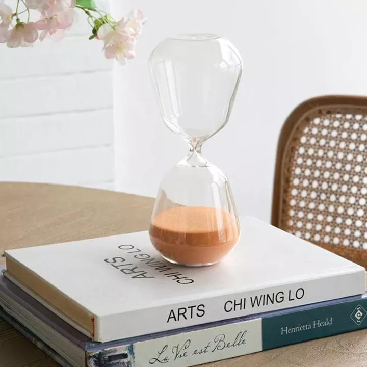 Artekko Hourglass Γυάλινη Κλεψύδρα με Πορτοκαλί Άμμο (8.3x8.3x20.3)cm