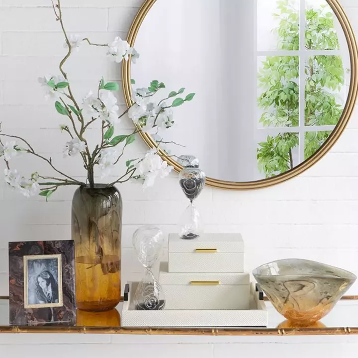 Artekko Hourglass Γυάλινη Κλεψύδρα με Ανάγλυφο Τριαντάφυλλο και Μαύρη Άμμο (8.6x8.6x20.4)cm