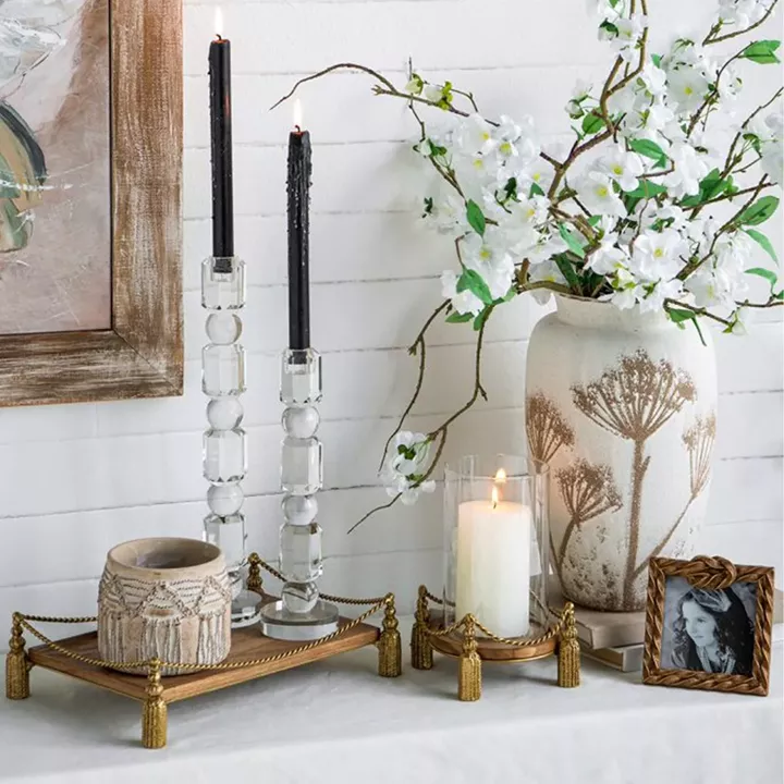 Artekko Glassy Διάφανο Γυάλινο Κηροπήγιο (8x8x29.5)cm