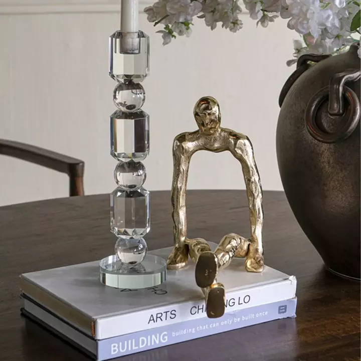 Artekko Glassy Διάφανο Γυάλινο Κηροπήγιο (8x8x29.5)cm