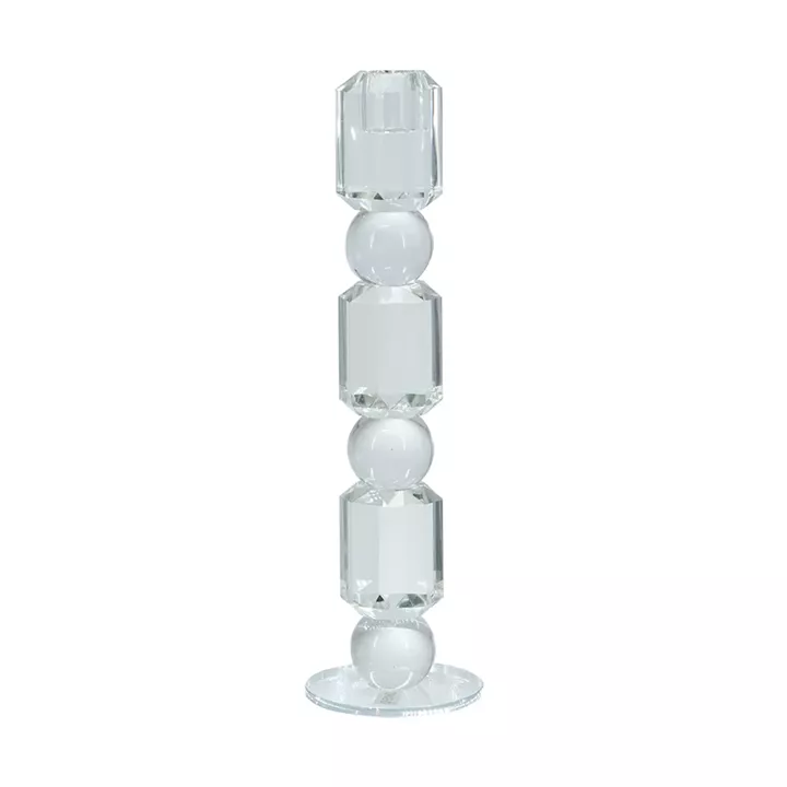 Artekko Glassy Διάφανο Γυάλινο Κηροπήγιο (8x8x29.5)cm