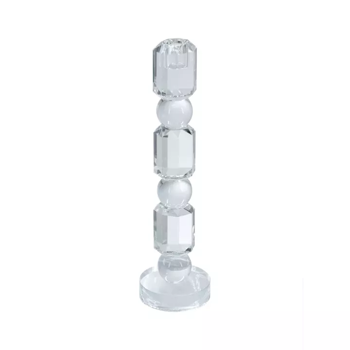 Artekko Glassy Διάφανο Γυάλινο Κηροπήγιο (8x8x29.5)cm