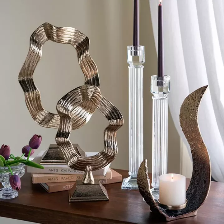 Artekko Glassy Διάφανο Γυάλινο Κηροπήγιο (9x9x46)cm