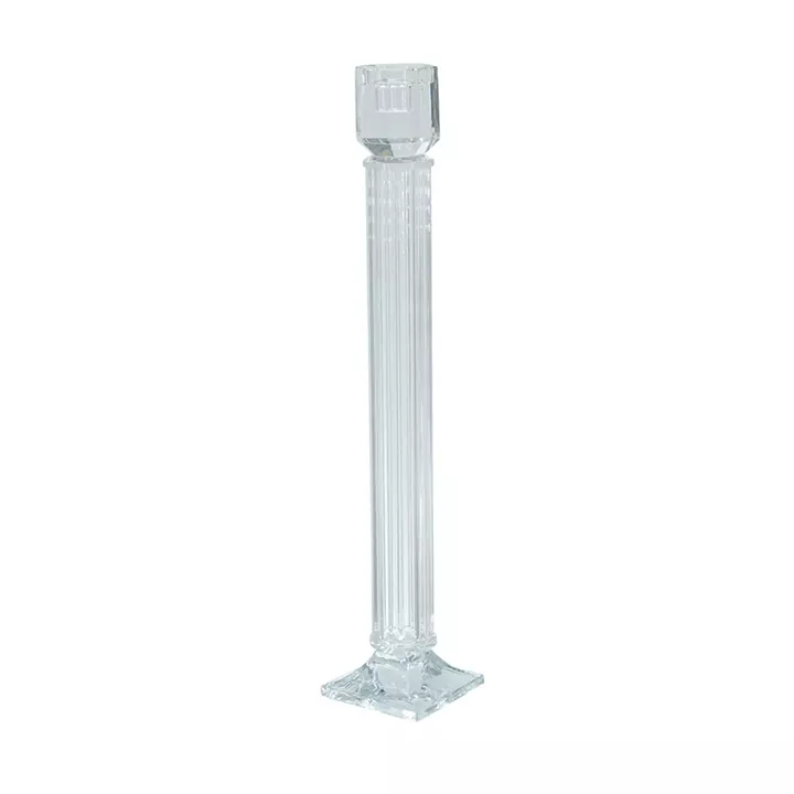 Artekko Glassy Διάφανο Γυάλινο Κηροπήγιο (9x9x46)cm