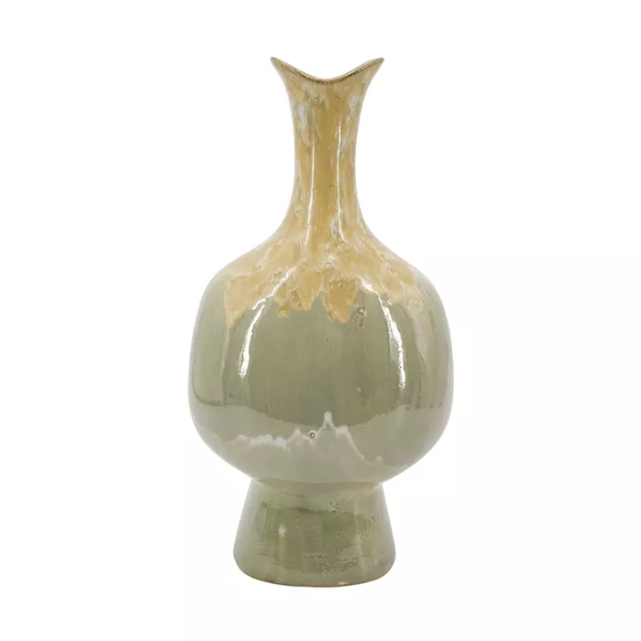 Artekko Glazed Πράσινο Κεραμικό Διακοσμητικό Βάζο (20.5x14x40.5)cm