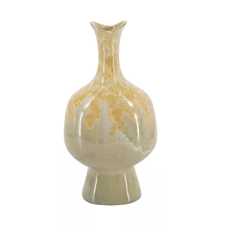 Artekko Glazed Πράσινο Κεραμικό Διακοσμητικό Βάζο (20.5x14x40.5)cm