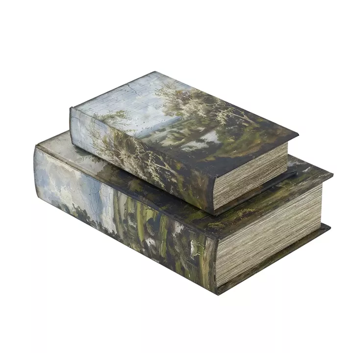 Artekko Book Πολύχρωμα Διακοσμητικά Βιβλία MDF με Αποθηκευτικό Χώρο (17.8x7.6x26.7)cm (12.7x5.1x21.6)cm 2pcs