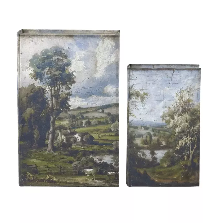 Artekko Book Πολύχρωμα Διακοσμητικά Βιβλία MDF με Αποθηκευτικό Χώρο (17.8x7.6x26.7)cm (12.7x5.1x21.6)cm 2pcs