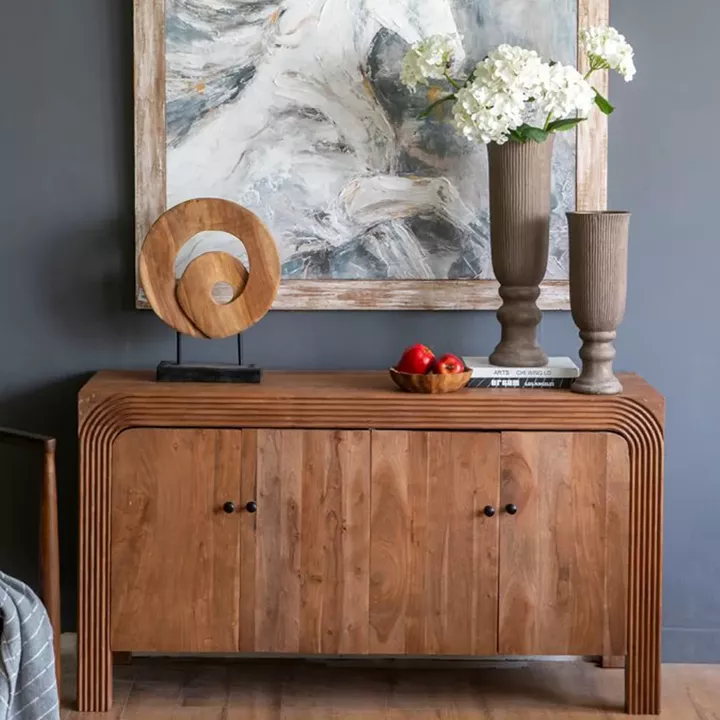 Artekko Woody Καφέ Διακοσμητικό Γλυπτό από Ξύλο Teak (35x12x45)cm