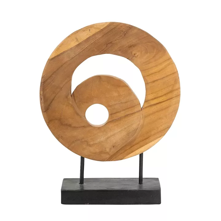 Artekko Woody Καφέ Διακοσμητικό Γλυπτό από Ξύλο Teak (35x12x45)cm