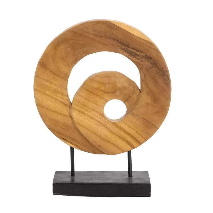 Artekko Woody Καφέ Διακοσμητικό Γλυπτό από Ξύλο Teak (35x12x45)cm