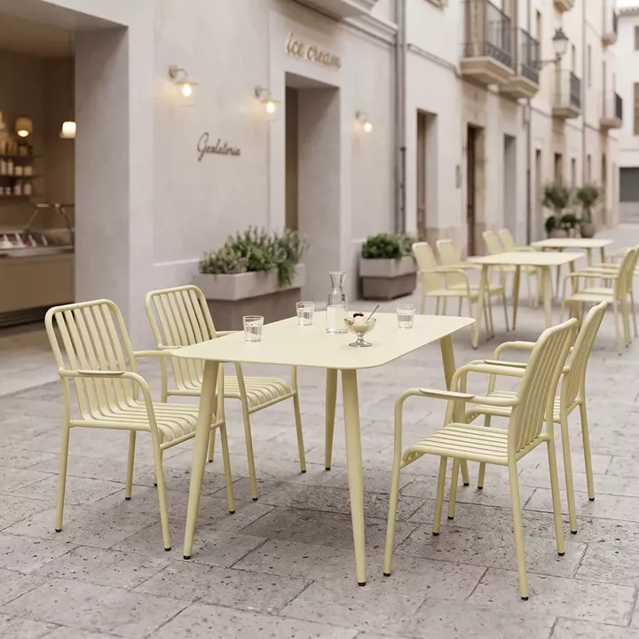 Dining set Heven Vista pakoworld set of 5 pices black aluminum 120x70x72cm