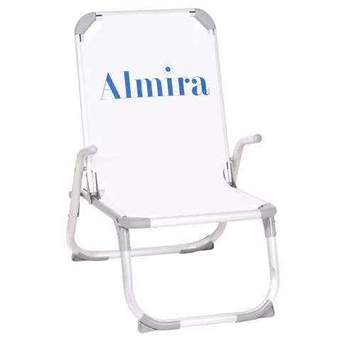 RAISED BEACH CHAIR HEAVY DUTY ALUMINUM ALMIRA HM6431.03 WHITE TEXTILENE 53x68x80Hcm