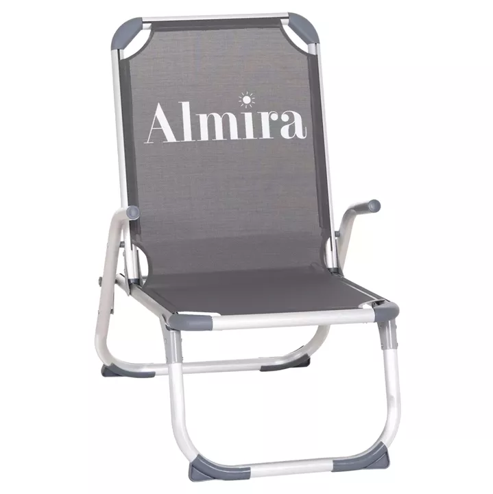 ΚΑΡΕΚΛΑΚΙ ΠΑΡΑΛΙΑΣ ΑΛΟΥΜΙΝΙΟΥ ΒΑΡ.ΤΥΠΟΥ ΥΠΕΡΥΨΩΜΕΝΟ ALMIRA HM6431.10 ΓΚΡΙ 53x68x80Υεκ