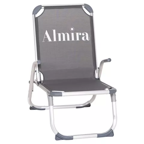 RAISED BEACH CHAIR HEAVY DUTY ALUMINUM ALMIRA HM6431.10 GREY TEXTILENE 53x68x80Hcm