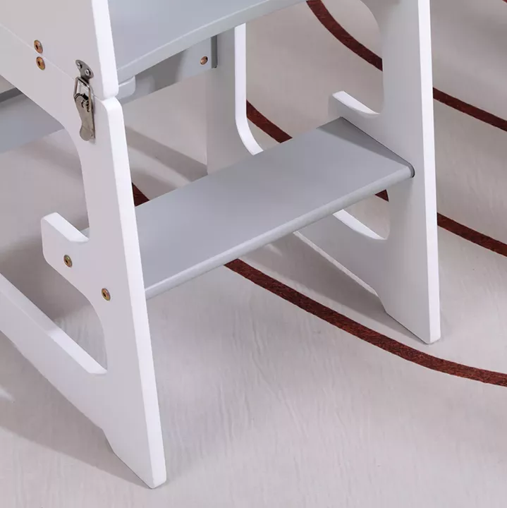 LEARNING TOWER WITH BLACKBOARD RICKI HM18345.03 PINE WOOD IN WHITE/GREY 37x40x84Hcm