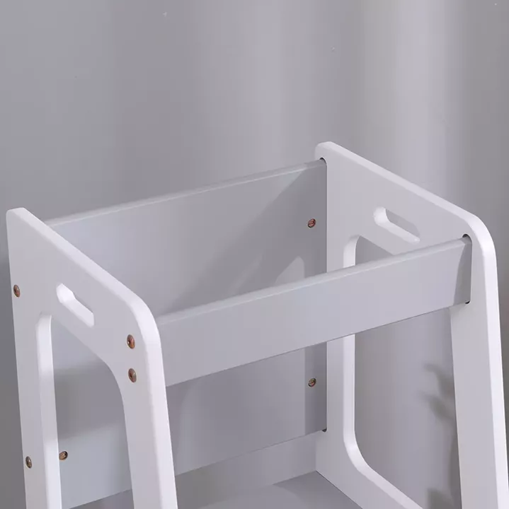 LEARNING TOWER WITH BLACKBOARD RICKI HM18345.03 PINE WOOD IN WHITE/GREY 37x40x84Hcm