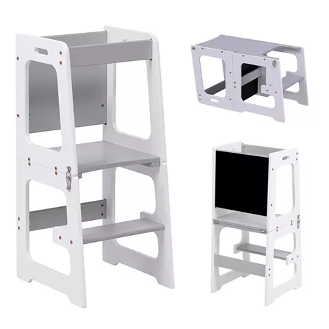 ΠΥΡΓΟΣ ΕΚΜΑΘΗΣΗΣ ΜΕ ΠΙΝΑΚΑ RICKI HM18345.03 ΞΥΛΟ ΠΕΥΚΟΥ ΛΕΥΚΟ/ΓΚΡΙ 37x40x84Υεκ