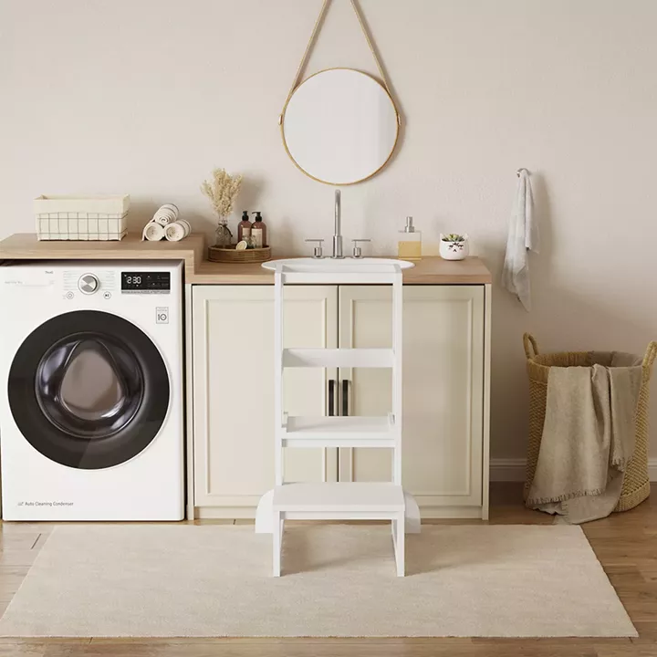 ΠΥΡΓΟΣ ΕΚΜΑΘΗΣΗΣ τ.MONTESSORI PEPE HM9291.03 ΞΥΛΟ ΠΕΥΚΟΥ ΛΕΥΚΟ 45.7x51x90Υεκ