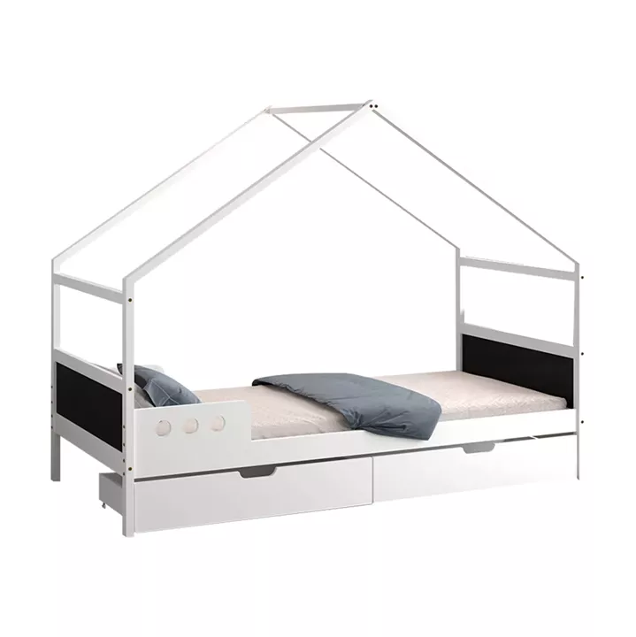 ΚΡΕΒΑΤΙ ΠΑΙΔΙΚΟ ΜΕ ΣΥΡΤΑΡΙΑ HOUSER HM741.01 τ.MONTESSORI ΞΥΛΟ ΠΕΥΚΟ ΛΕΥΚΟ-190x90εκ