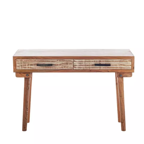 Artekko Attari Καφέ Κονσόλα από Ξύλο Teak με 2 Συρτάρια (118x40x79)cm