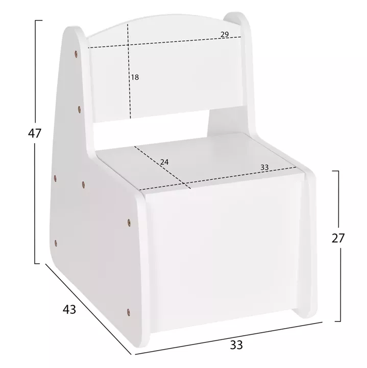 ΠΑΙΔΙΚΟ ΚΑΡΕΚΛΑΚΙ ΜΕ ΑΠΟΘ.ΧΩΡΟ RICKI HM18343.03 ΚΟΝΤΡΑΠΛΑΚΕ/MDF ΛΕΥΚΟ 33x43x47Υεκ