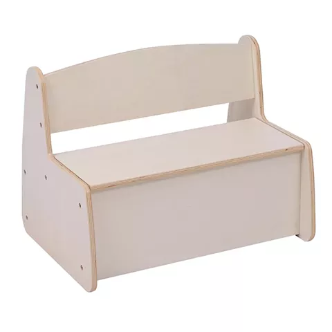 KIDS' BENCH WITH STORAGE RICKI HM18342.01 MDF & PLYWOOD IN NATURAL/CREAM 63x43x47Hcm.