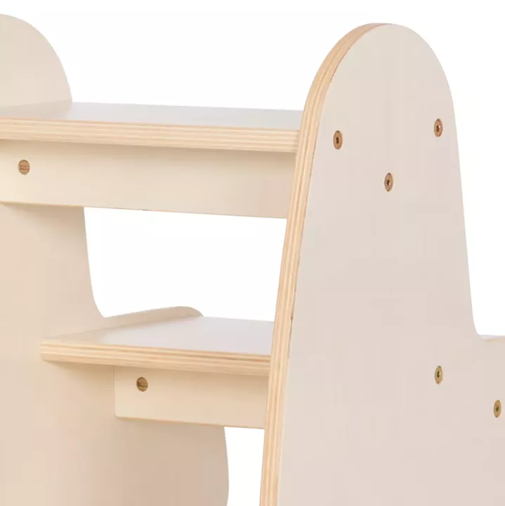 KIDS' STEP STOOL RICKI HM18340.01 MDF & PLYWOOD IN NATURAL 33x43.5x40.5Hcm.