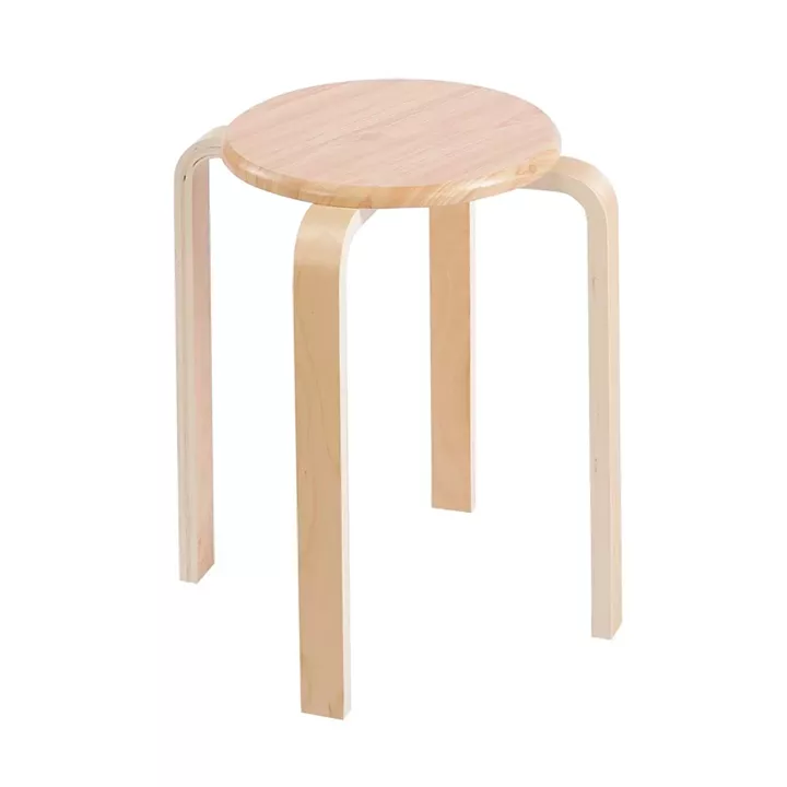 HAMILTON-W Σκαμπό Βοηθητικό, Στοιβαζόμενο, Απόχρωση Φυσικό, Πόδι Σημύδα, κάθισμα MDF