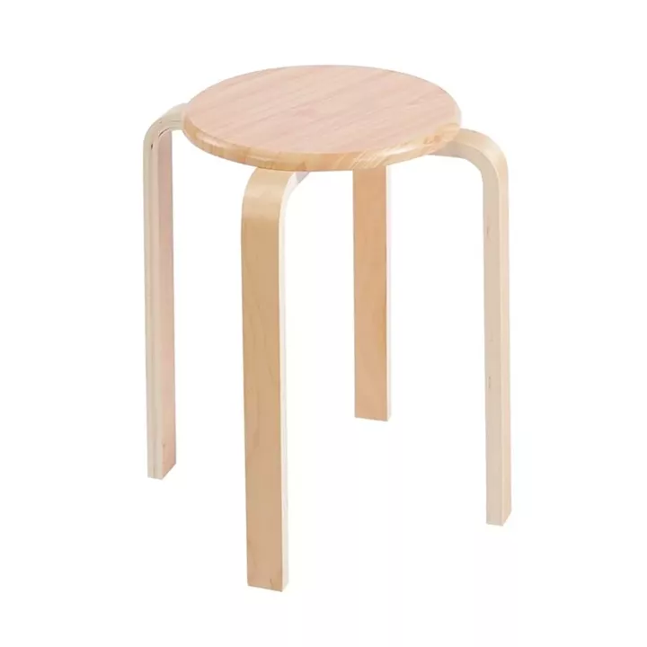 HAMILTON-W Σκαμπό Βοηθητικό, Στοιβαζόμενο, Απόχρωση Φυσικό, Πόδι Σημύδα, κάθισμα MDF