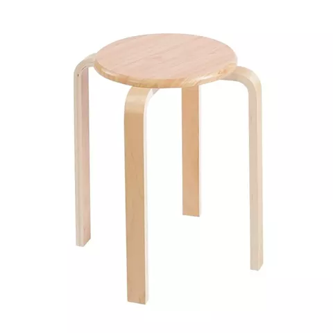 HAMILTON-W Σκαμπό Βοηθητικό, Στοιβαζόμενο, Απόχρωση Φυσικό, Πόδι Σημύδα, κάθισμα MDF