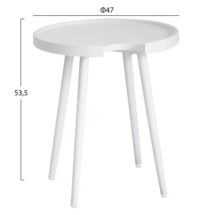 ΤΡΑΠΕΖΙ ΒΟΗΘΗΤΙΚΟ ΣΤΡΟΓΓΥΛΟ ΕΞ.ΧΩΡΟΥ TEROC HM6433.02 ΑΛΟΥΜΙΝΙΟ ΛΕΥΚΟ Φ47x53Υεκ