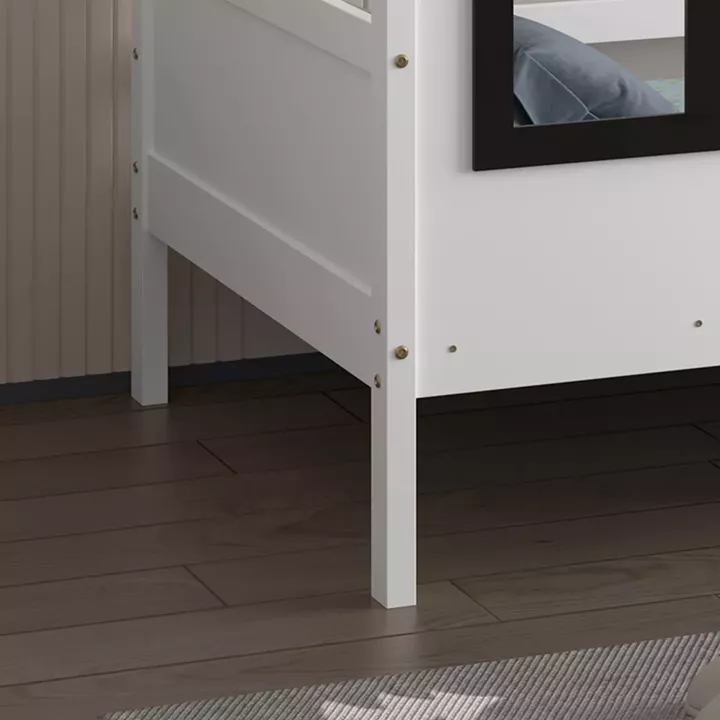 ΠΑΙΔΙΚΟ ΚΡΕΒΑΤΙ τ.MONTESSORI DOMER HM742.01 ΞΥΛΟ ΠΕΥΚΟΥ ΛΕΥΚΟ--ΓΙΑ 90x190εκ