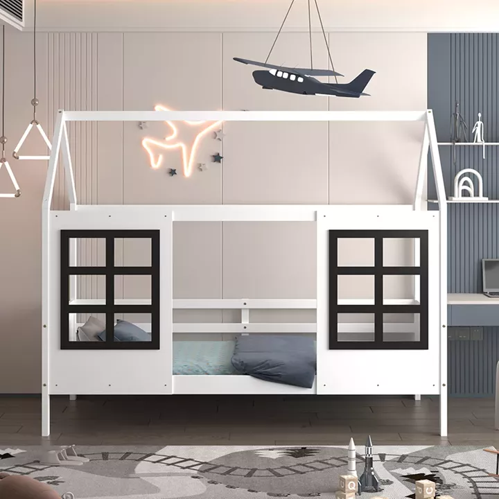 ΠΑΙΔΙΚΟ ΚΡΕΒΑΤΙ τ.MONTESSORI DOMER HM742.01 ΞΥΛΟ ΠΕΥΚΟΥ ΛΕΥΚΟ--ΓΙΑ 90x190εκ