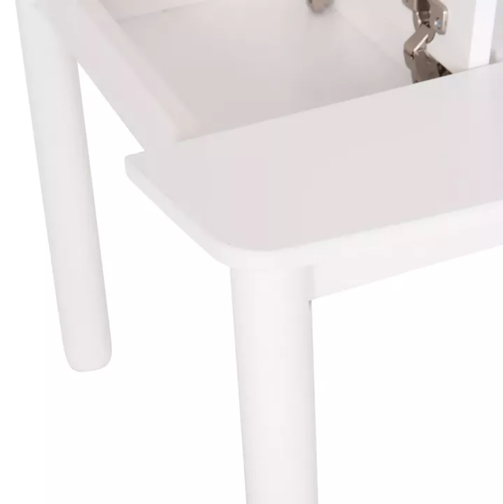 KIDS' TABLE WITH STORAGE SPACE RICKI HM18339.03 MDF & BIRCH WOOD IN WHITE 65x65x47Hcm.